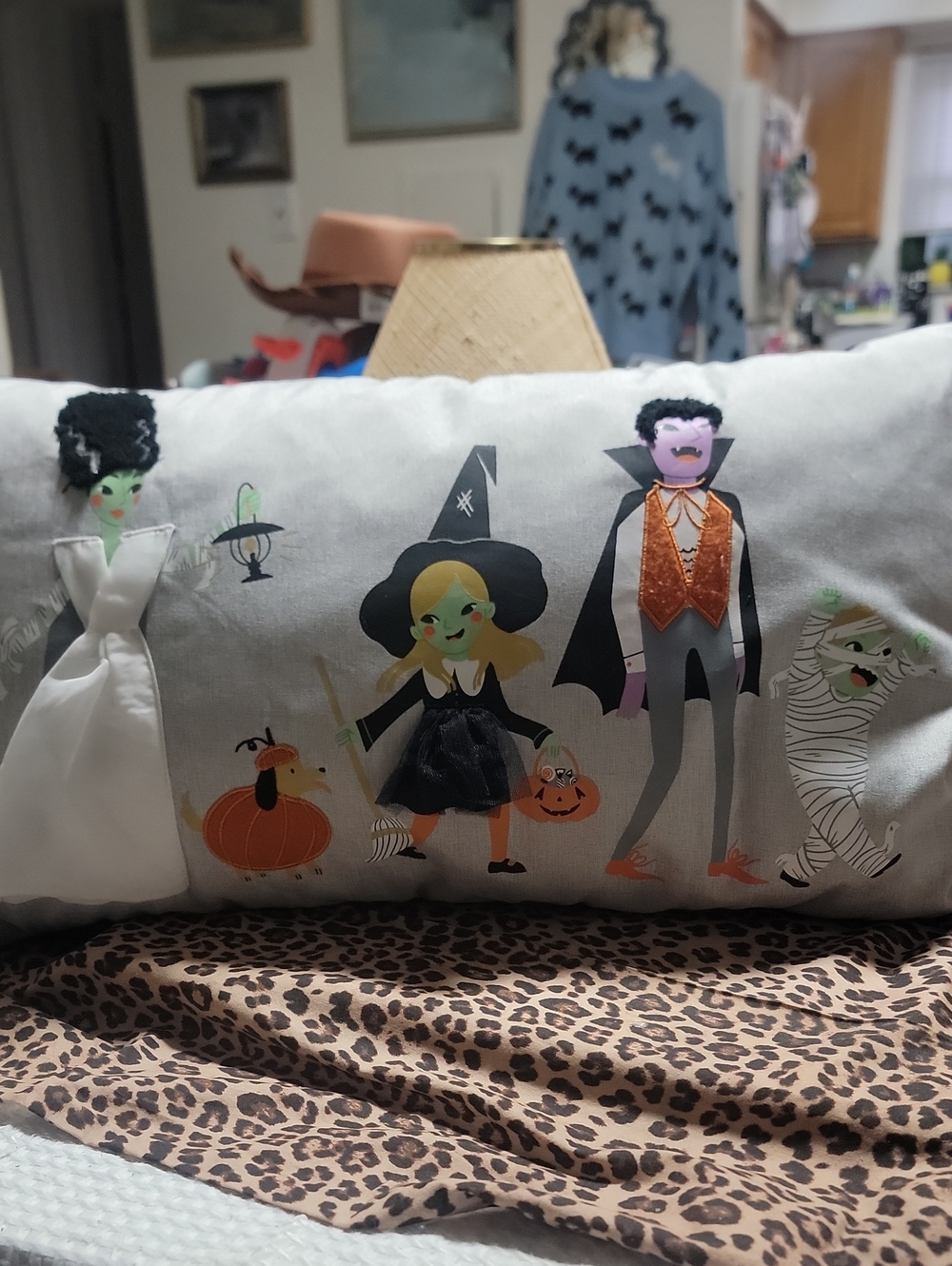 Halloween Trick Or Treating Family Throw Pillow by Isaac Mizrahi!!!